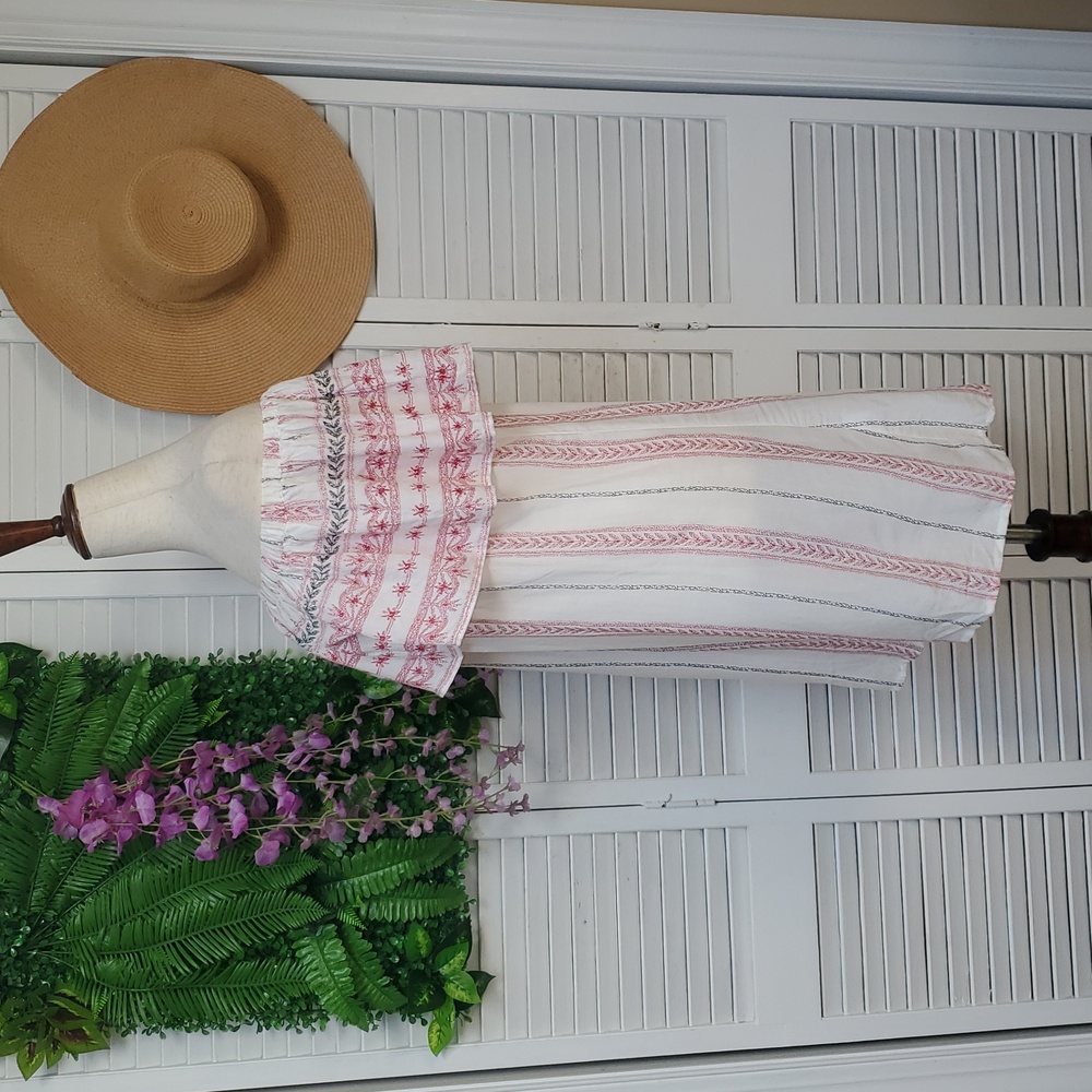 Elan for Nordstrom Off-Shoulder White,Red Floral Sun Dress,Size M - Picture 3 of 6
